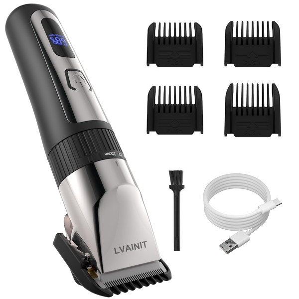 LVAINIT Hair Clippers for Men, Cordless LCD Rechargeable Hair Trimmer