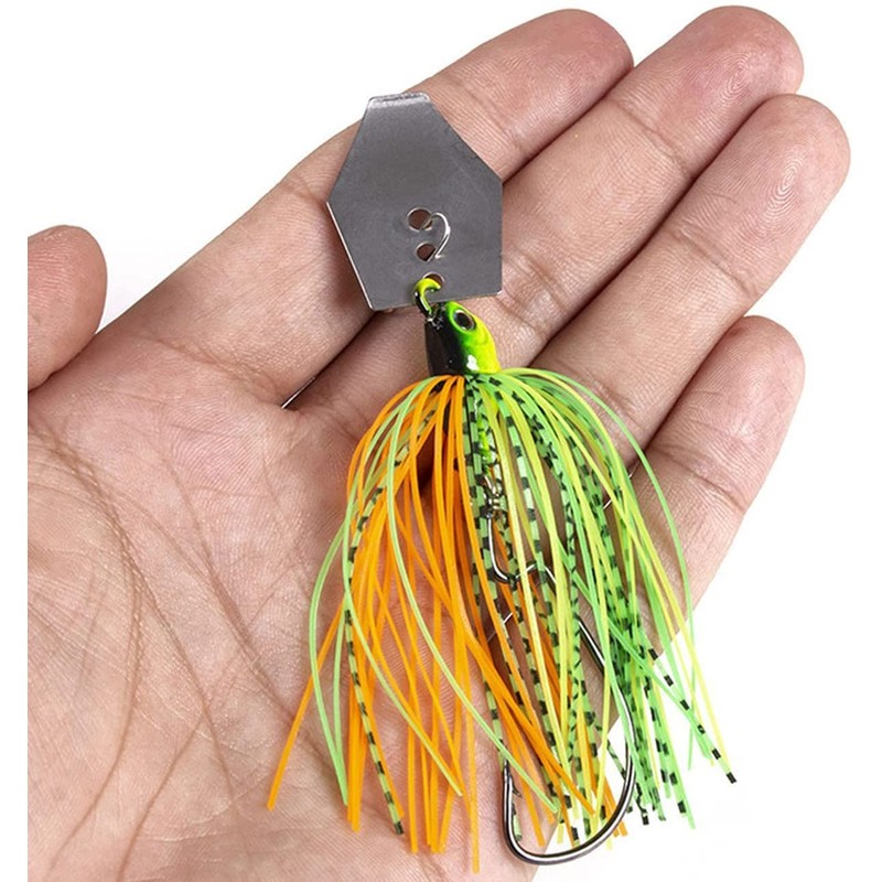 ZOKBOM 6 Pieces Artificial Lures for Bass Chatterbait Pike Chatterbait
