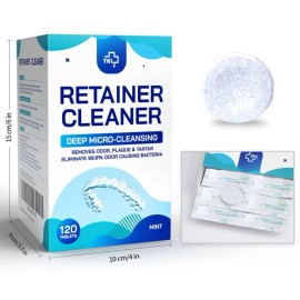 YKL Retainer & Denture Cleaner Tablets - 4 Months Supply 120 pcs Dental Retainers...