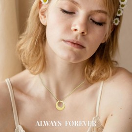 BEILIN Sterling Silver Circle of Life Eternity Memorial Urn Necklace Always with me Cremation Jewelry Pendant Necklaces for ashes (Gold)