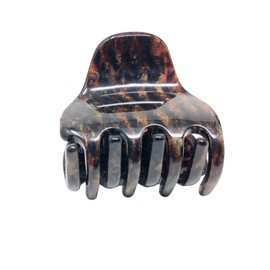 French Amie Belle Black Golden Crackle Handmade Celluloid Acetate Covered Spring Interlocking Jaw No Slip Grip Hair Claw Clip Clamp Clutcher