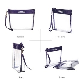 LUZWAY Transparent Toiletry Bag with 8 Travel Bottles (Max. 100 ml) | LUZWAY Cosmetic Bag Transparent Toiletry Bag for Liquids | Travel Set Hand Luggage for Aeroplane Cosmetic Bottles Hand Luggage