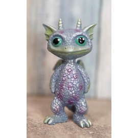 Ebros Small Aurora Borealis Northern Capiz Baby Dragon Statue 3.5" High Fantasy Prehistoric Wyrmling Dragonling Dungeons and Dragons Collectible Figurine
