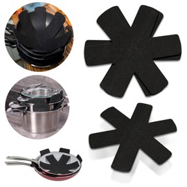 GWAWG 6Pcs Pot Pan Protectors for Stacking 6 Different Size Black Pan Protectors for Protecting Stacking Pan Pads Separators(20,26,28,30,35,38cm)