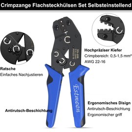Estmoon Crimping Pliers Blade Receptacles Set with Protective Sleeves