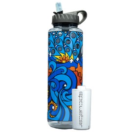 Epic Water Filters Nalgene OG Water Bottle with Filter, USA Made, BPA Free, Removes 99.99% Tap Water Contaminants, Forever Chemicals, Access Fund 23 Art, 32 oz