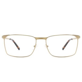 Eason Eyewear VF0108 Beckham Metal Optical Frame Glasses for Men Rectangular Eyeglasses with Spring Hinges & Acetate Arms – Lightweight (Gold)