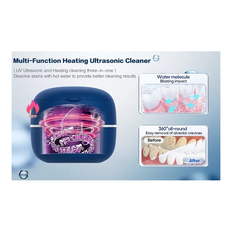 LIFEES Dental Ultrasonic UV Cleaning False Teeth Aligner Retainer Mouth