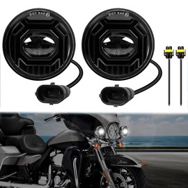 2PCS LED Passing Lights Fog Lights for Motorcycle Harley Davidson Street Glide, 4.5 Inches Round Fog Lamp Kit