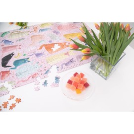 Puzzled Cats: A Delightful 1000 Piece Jigsaw Puzzle from Two Bird Press. Premium Quality Puzzle Board, Low Luster Matte Finish, Tight Pick-Me-Up Fit