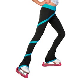ChloeNoel P06 - Spiral Figure Skating Pants Turquoise Child Extra Large/Adult Extra Small