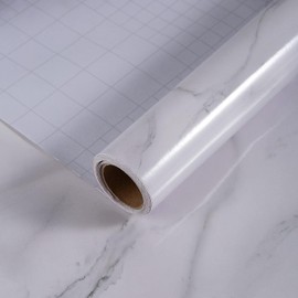 48x78 inch Wide White Marble Contact Paper for Countertops Cabinets Waterproof Marble Peel and Stick Wallpaper Removable Self-Adhesive Marble Vinyl Wrap Film Wall Covering for Kitchen Bathroom