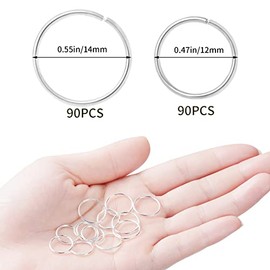 Nydotd 180 Pieces Hair Rings Braid Rings Hair Loop Clips Hair Hoops, Women Fashion Hip-Hop DIY Braid Rings Hair Clip Accessories for Dreadlocks (12mm+