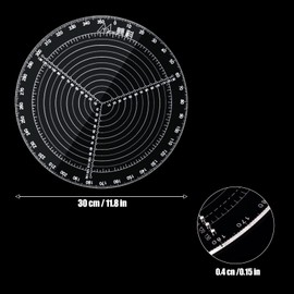 Round Circle Center Finder Compass Tool Round Center Finder Clear Acrylic Lathe Centering Tool Circle Gauge for Drawing Circles for Handicrafts, DIY Furniture (11.8 Inch)