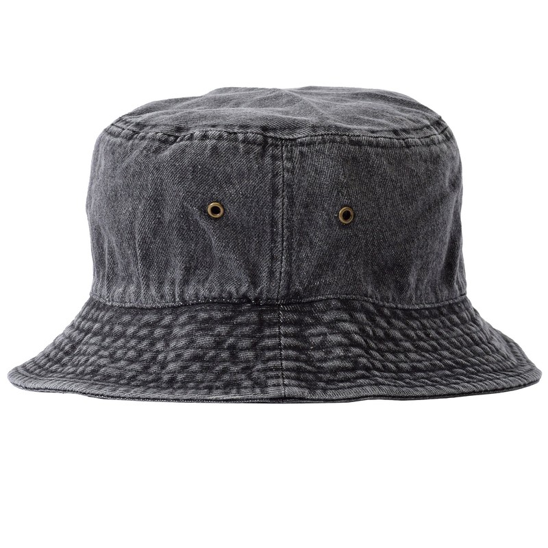 NEWHATTAN Bucket Hat, Hat, Plain, Denim, Black