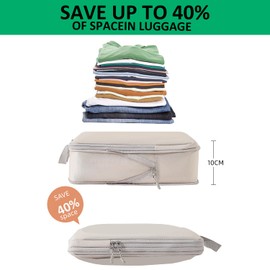 4pcs Packing Cubes, Compression Packing Cubes for Travel compression bags for Packing Organisers Expandable Storage Travel Accessories Luggage-Beige