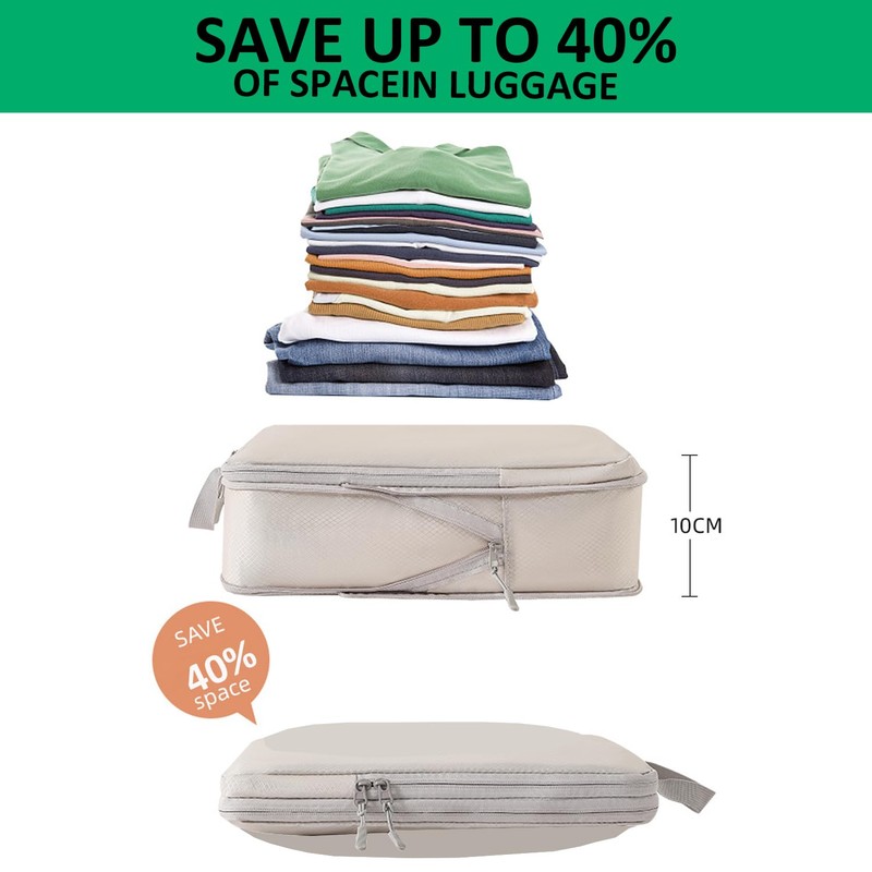 4pcs Packing Cubes, Compression Packing Cubes for Travel compression bags