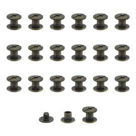 JJWNMLL 20 pieces chicago screw rivets binding screws, M5 x 5 mm bronze
