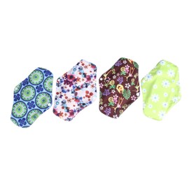 KOMBIUDA Sanitary Napkins Reusable Fabric Pads Cotton Button Closure Leakproof Panty Liners Set of 7