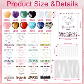 Funewest Funewest Valentine's Day Gifts for Kids, 28 Pack Valentines Gemstone Cards with Natural Crystals and Themed Greetings, Gift Exchange for Boys Girls Toddlers Class Classroom School Party Favor