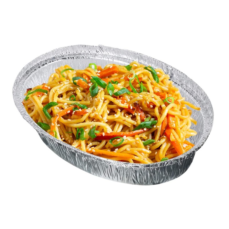Aluminium Foil Oval Baking Tray with Paper Lid [200Pcs] Silver