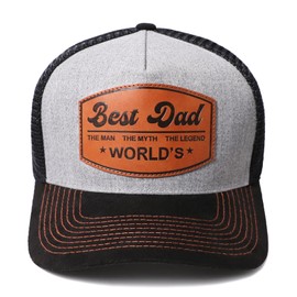 Best Dad Hat,First Dad Gift Hats Mesh Baseball Caps Men Birthday Gifts Daddy Papa Vintage Trucker Hat (US, Alpha, One Size, Black and Gray)