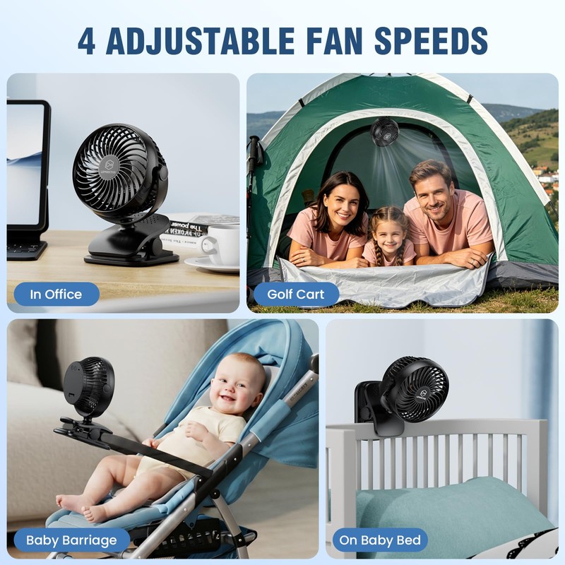 Shinebella AA Battery Car Clip Fan with Aromatic Feature for