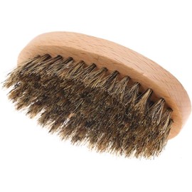 Cepillo para barba, cerdas de jabalí de bigote para hombres de masaje de masaje de afeitado ovalado para peluquería, modelado y peinado, Portable Grooming Tool for Home and Travel