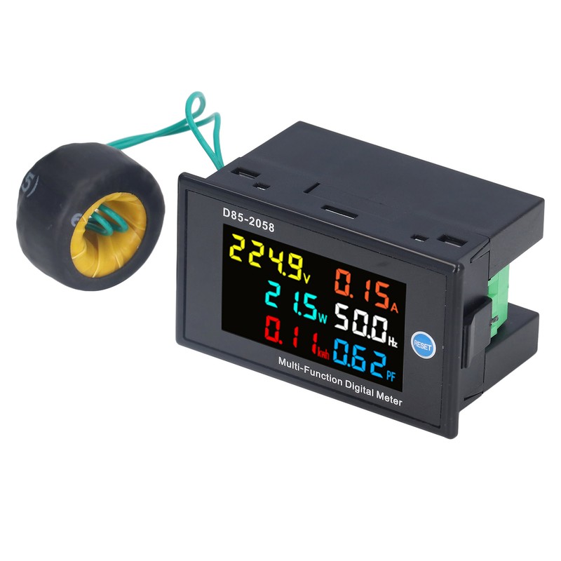 Power Monitor Single Phase LCD Digital Display Voltage Current Meter