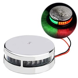 Young Marine 2-NM Deck Mount, Stainless Steel, Bi-Color Bow Light Red and Green LED for Boat Pontoon Yacht Skeeter, DC 10-30V