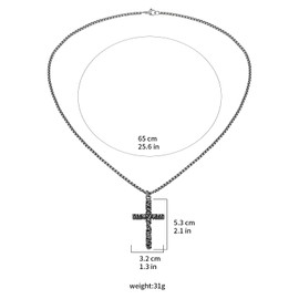 EnerMagiX Pure Titanium Cross Necklace for Men with Titanium Chain Cross Pendant Necklace for Women Religious Gifts Jewellery (3474)