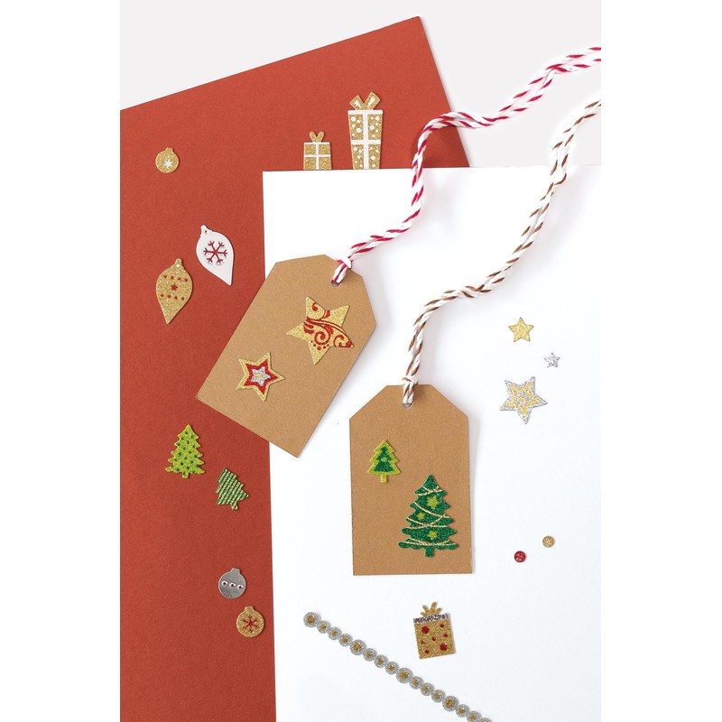 Bringmann 10 x 23 cm, 5 sheets Christmas Glitter Sticker