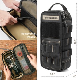 Tufformation Heavy Duty Small Tool Bag Pouch Portable Utility Organizer Case with Zipper Handle. Perfect for EDC, Motorcycle, Road Bike, Electricians & More