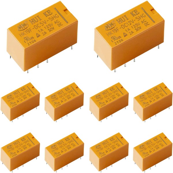 Youmile 5 PCB Power Relays HK19F-5VDC5VDPDT Relay Coil 8 Pin