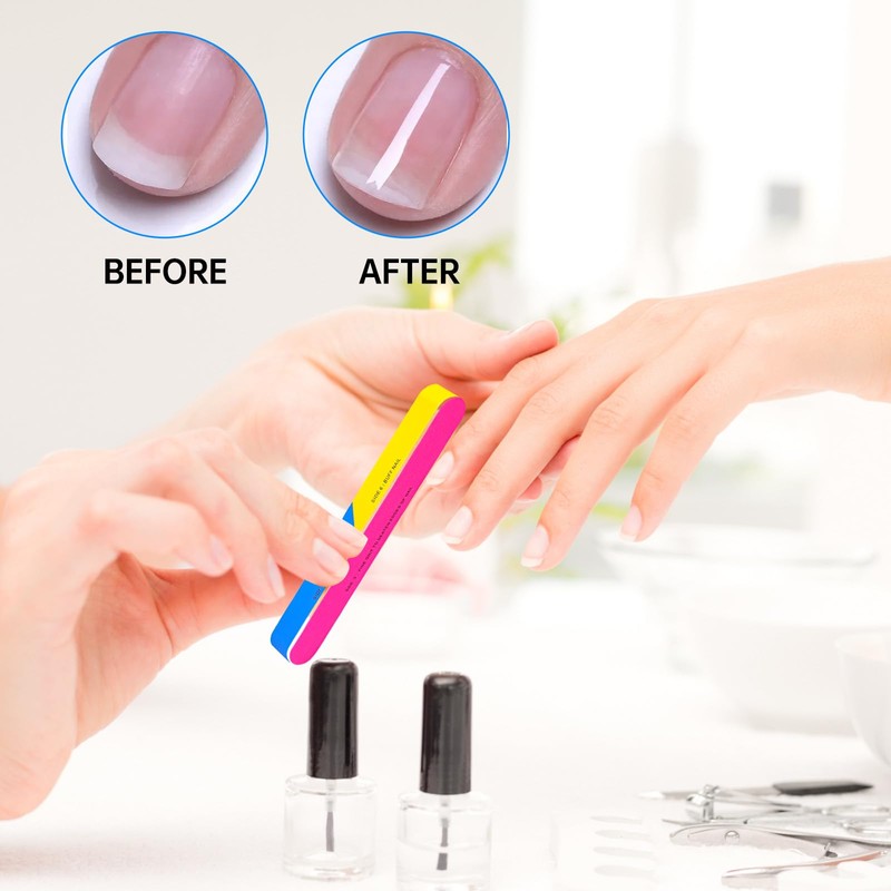 Bewudy 4 Pcs Nail Buffer Block, 7 in 1 Upgraded