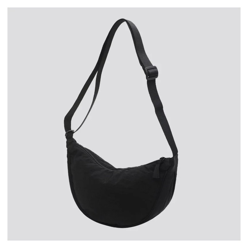 Nylon Crescent Crossbody Bag for Women – Lightweight Slouchy Hobo