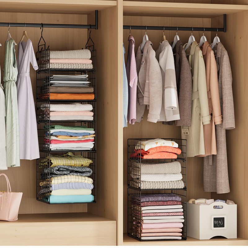 X-cosrack Hanging Closet Organizer and Storage - 5-Tier Closet Storage