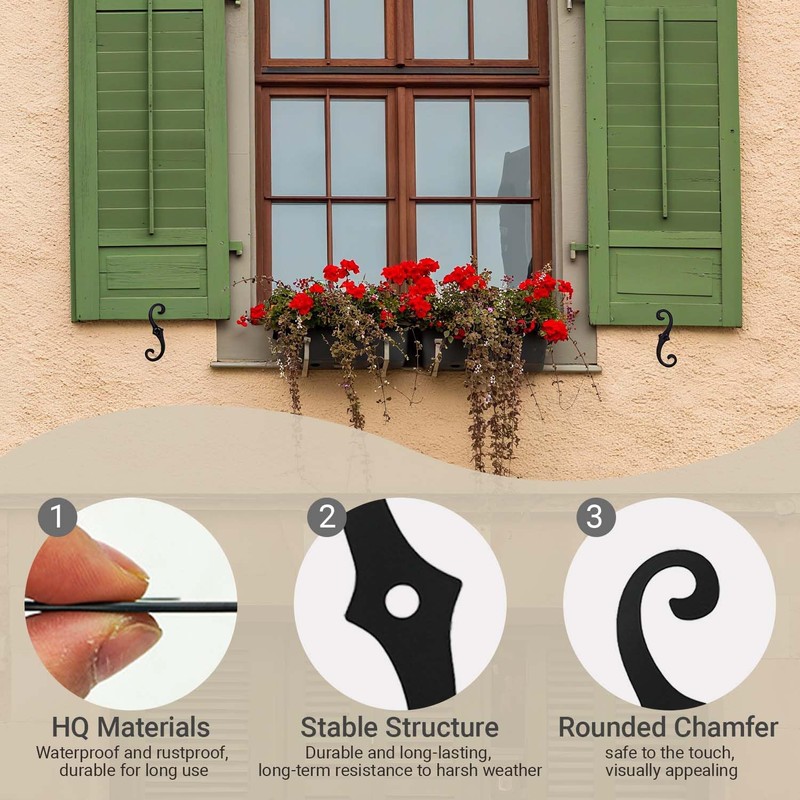 BTAMUD 6 Pcs Shutter Dog Fasteners Hardware, 6.5" Black S