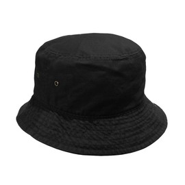 Short Brim Visor Cotton Bucket Sun Hat Black Large/X-Large