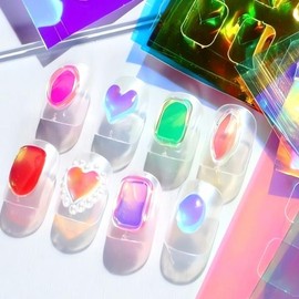 Aurora Nail Film Sticker Nail Art Gel Nail Decoration Hand Painting Design Science Fashion Product Cash on Delivery or Payment upon Order / 오로라 네일 필름 스티커 네일아트 젤 손톱 장식 핸드 페인 팅 디자인 사이언스 패션 제품 착불 또는 주문시 결제