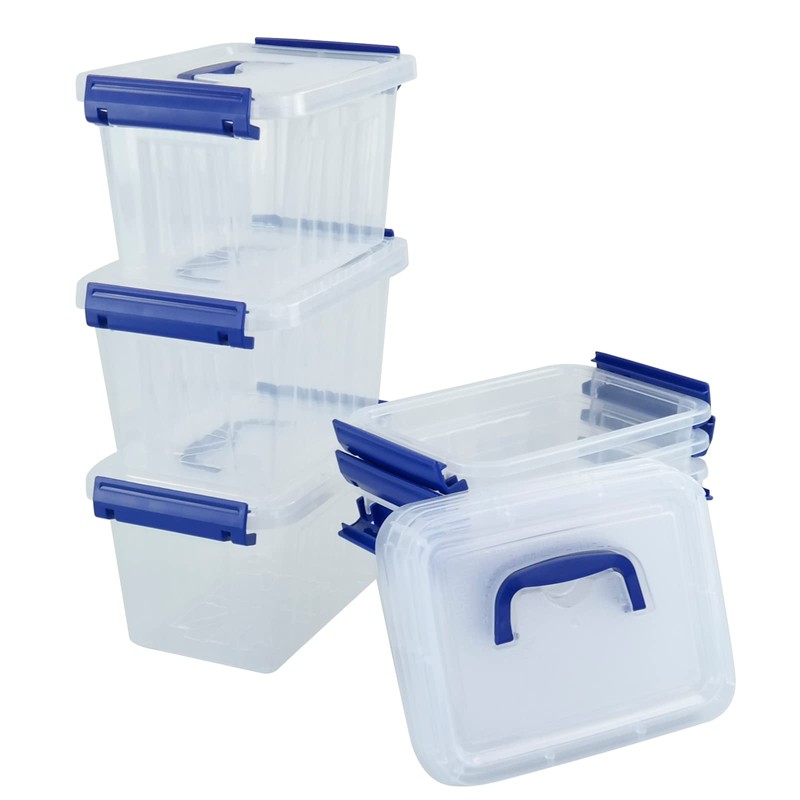 Buyitt 6-Pack 3L Small Storage Containers Boxes, Plastic Storage Box