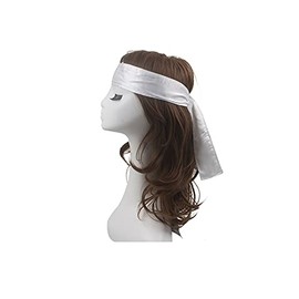 2 diademas de satén suave con control de bordes de 2,3 pulgadas de ancho para envolver el cabello, 20 colores a elegir (blanco)
