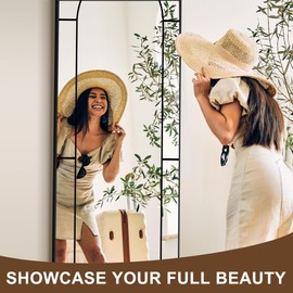 Wall Mirror,Full Length Floor, Window Pane for Living Room Decor, Decorative Wall Art, Large Wall for Bedroom, Hallway, Living Room Arch-56"X22"