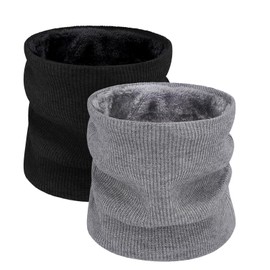 Beurlike Winter Neck Warmer Gaiters for Men Women Windproof Thermal Fleece Ski Face Mask Cover Neck Scarf for Cold Weather(Black,Grey)