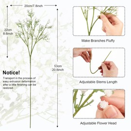 N&T NIETING Babys Breath Artificial Flowers White, 15Pcs Fake Gypsophila Bouquet Flowers Bulk Real Touch Faux Babies Breath Arrangement for Wedding Floral Party Home Centerpieces Decoration, White
