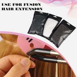 GlamorDove 50g Hair Extension Keratin Glue Powder for Pre-Bonded Extensions Keratin Extensions Fusion Keratin Glue Hot Melting Keratin Bonding Powder for K/I/U/V Tip Re-Tipping Hair Extensions