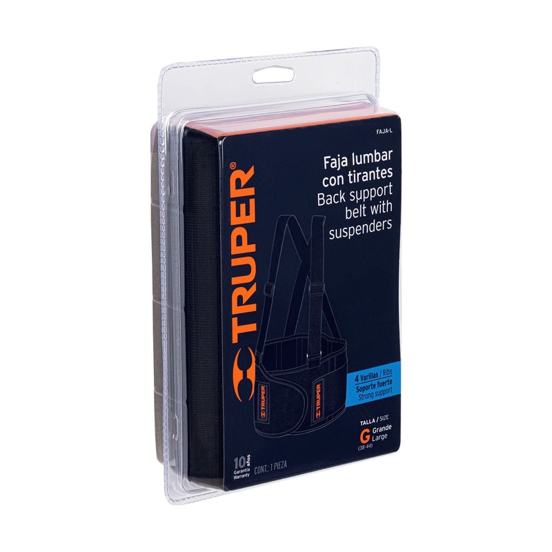 Truper FAJA-L, Faja con tirantes ajustables, talla grande