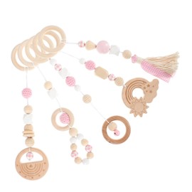 KOMBIUDA 1 Set Baby Gym Wooden Baby Toys Newborn Toys for Toddlers Toys for Babies Baby chew Necklace Crib Hanging Toys Baby Play Gym Toy Wooden Play Gym Toy Molar Bracelet Crafts