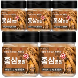 5 packs of 250g domestic red ginseng powder / 국산 홍삼 가루 분말 250g 5개