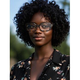 VISOONE Rectangle Blue Light Blocking Glasses Thick Square Frame Computer Glasses Vintage Women Men Harmony